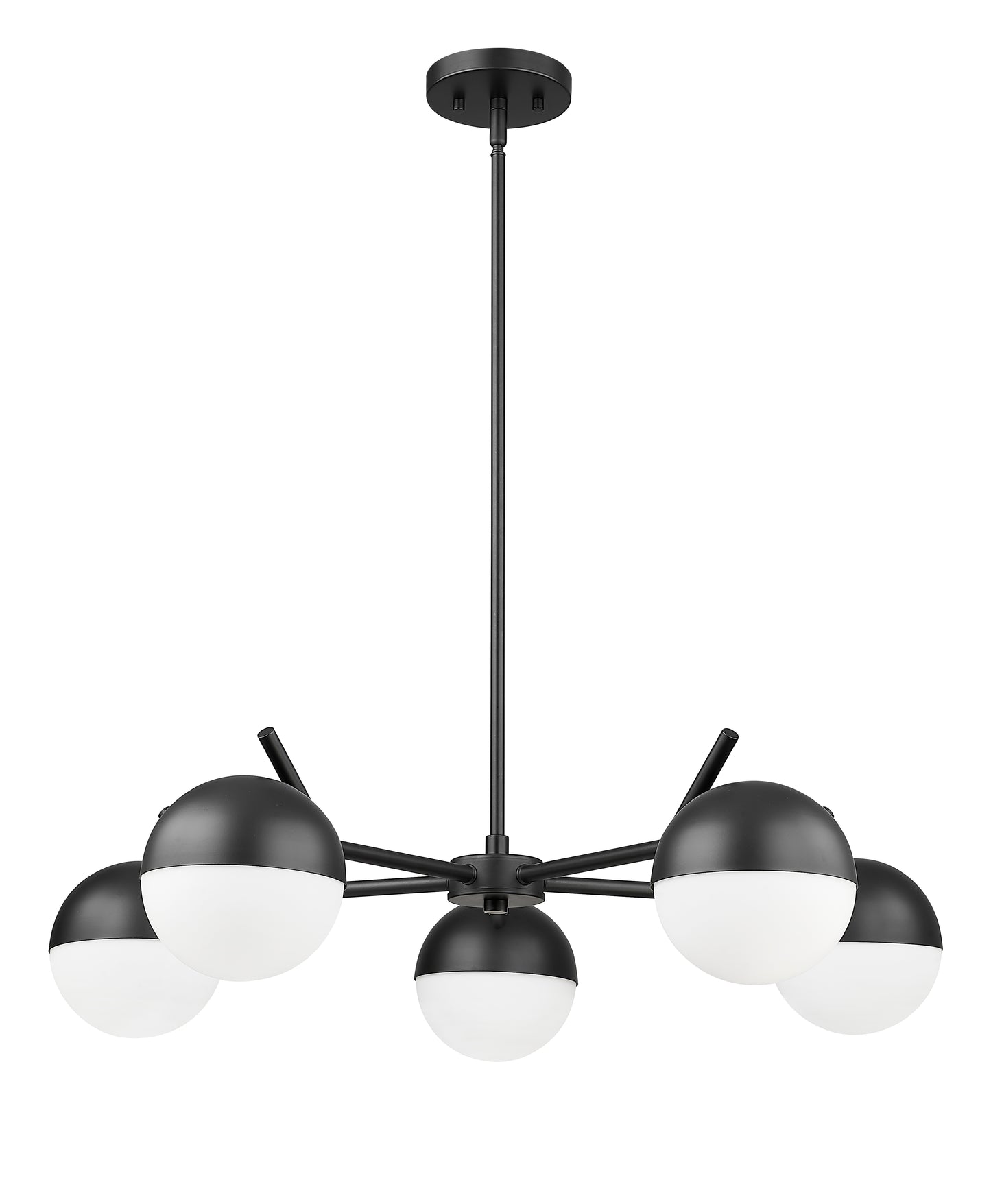 Realm Sphere 5 Light Chandelier Matte Black