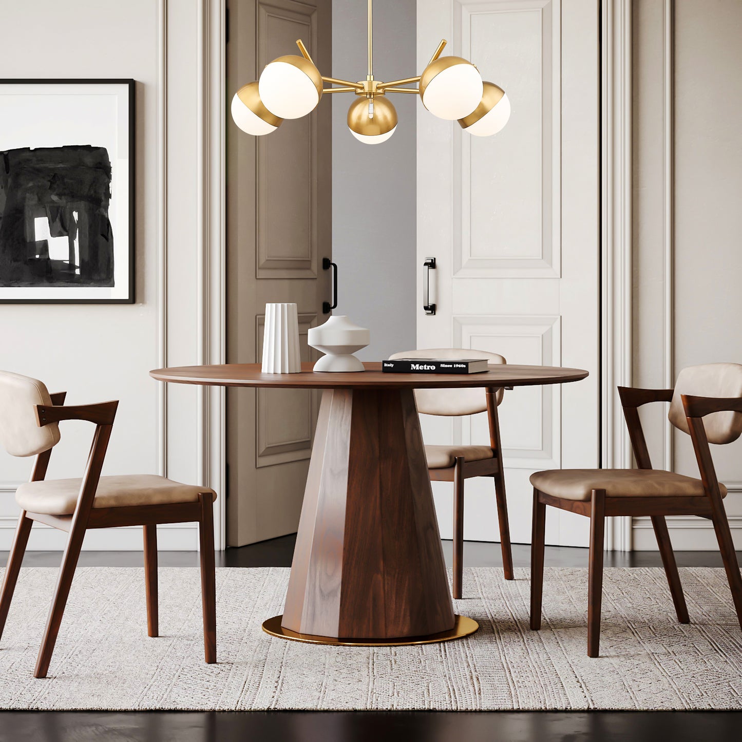Realm Sphere 5 Light Chandelier Modern Gold