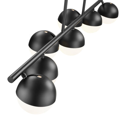 Realm Sphere 7 Light Linear Chandelier Matte Black