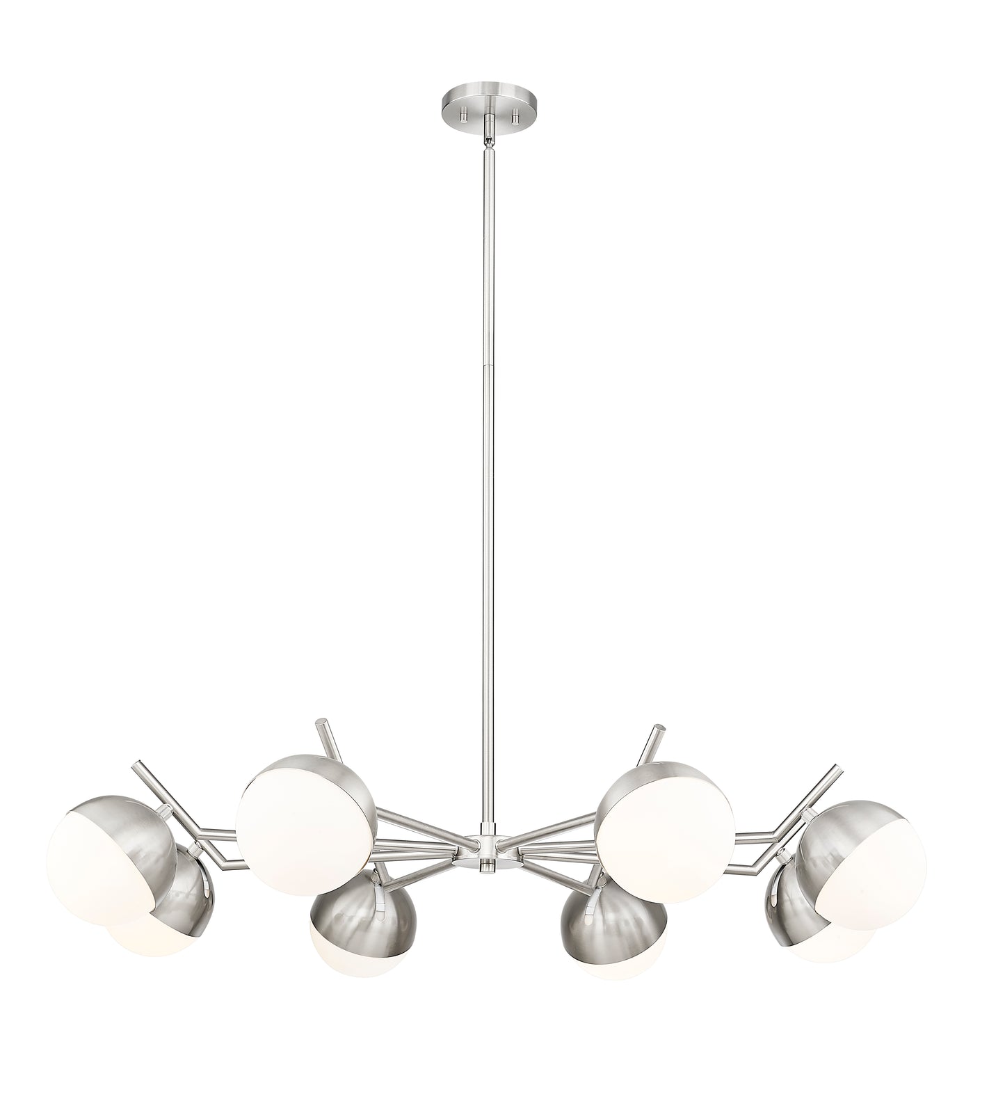 Realm Sphere 8 Light Chandelier Brushed Nickel