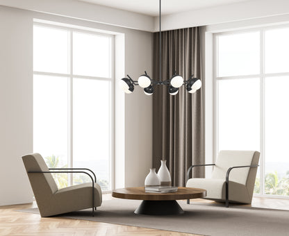 Realm Sphere 8 Light Chandelier Matte Black