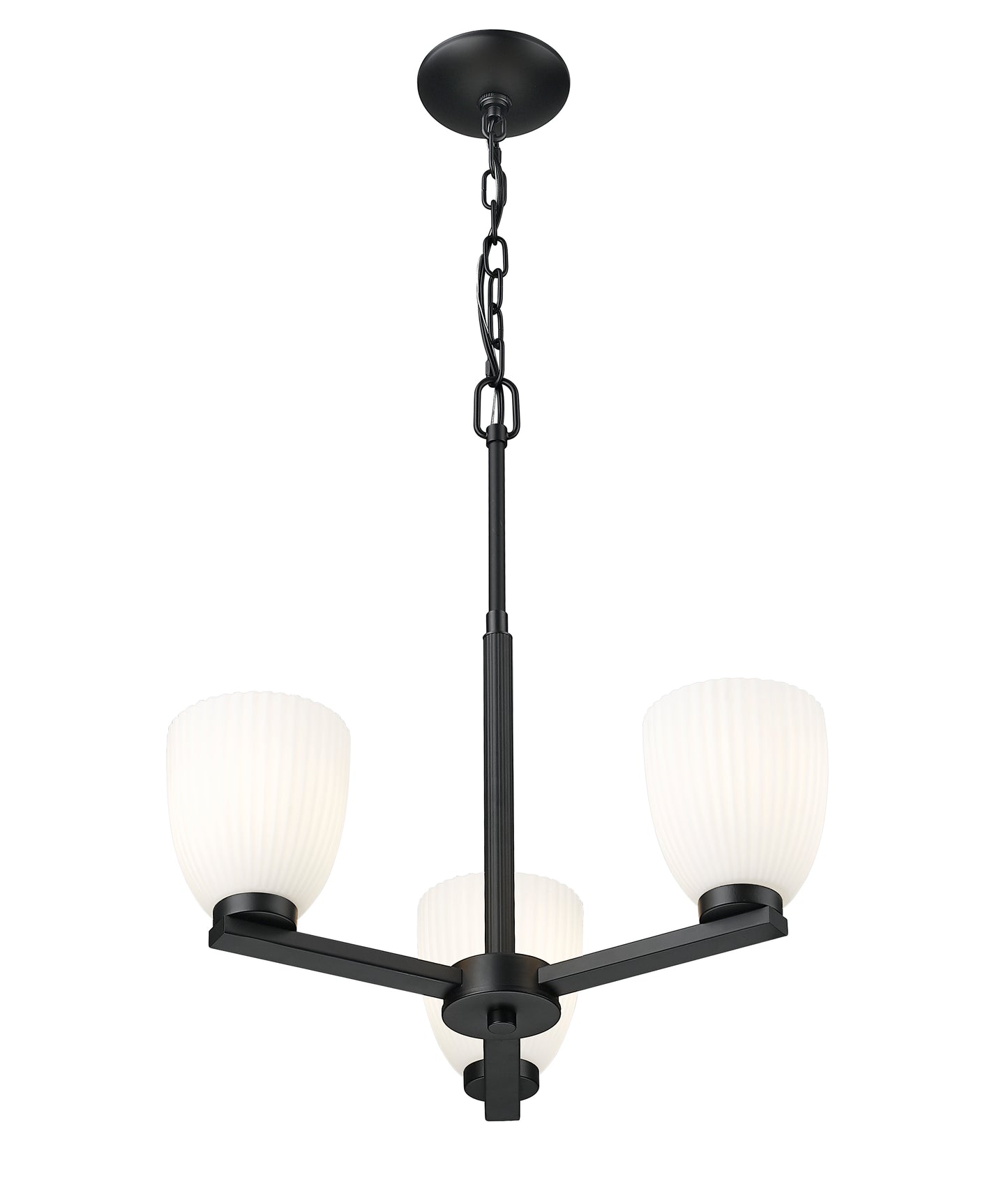Naya 3 Light Chandelier Matte Black