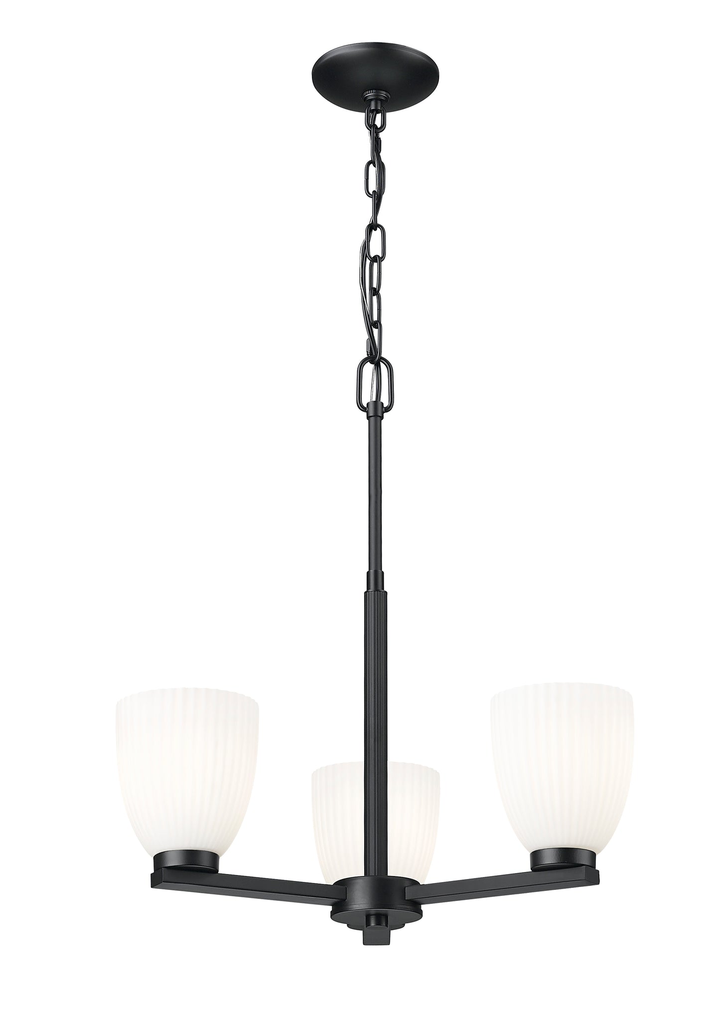 Naya 3 Light Chandelier Matte Black