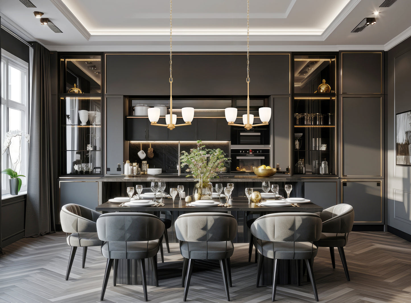 Naya 3 Light Chandelier Modern Gold