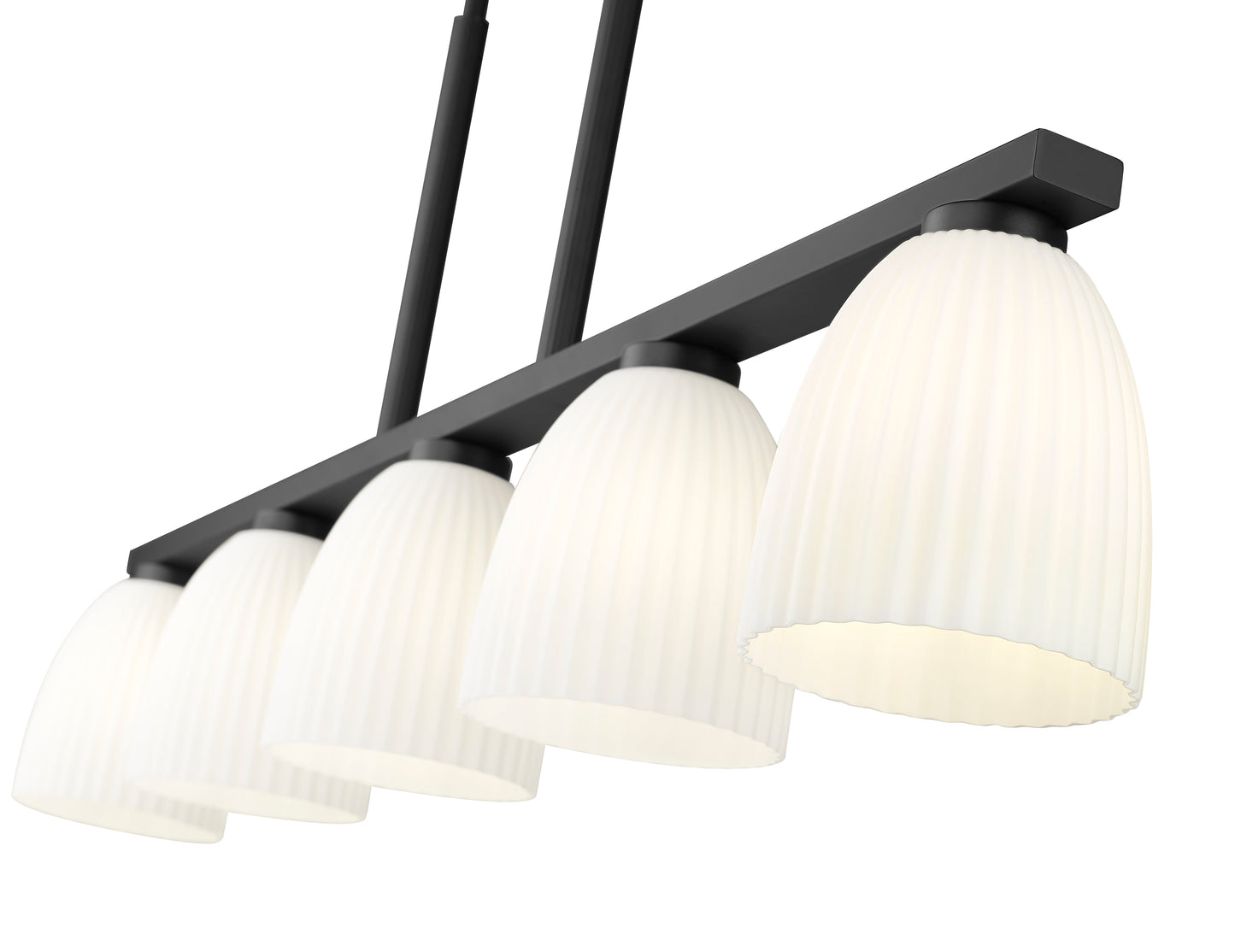Naya 5 Light Linear Chandelier Matte Black