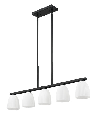 Naya 5 Light Linear Chandelier Matte Black