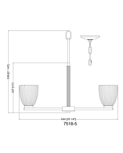 Naya 5 Light Chandelier Matte Black
