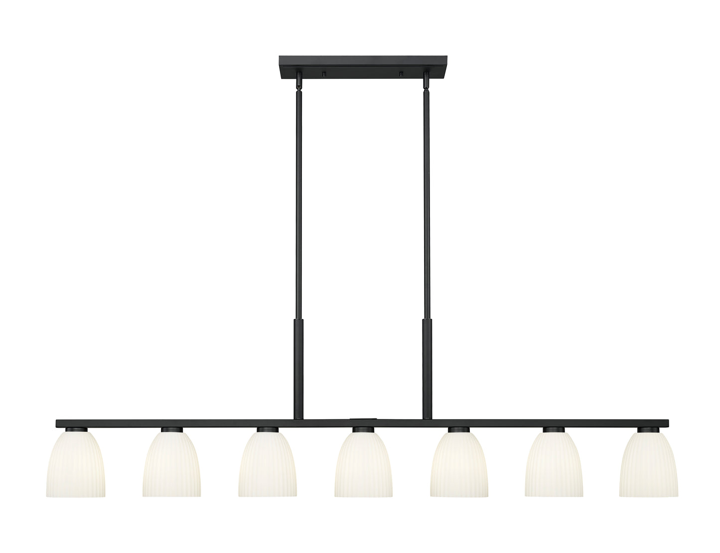 Naya 7 Light Linear Chandelier Matte Black