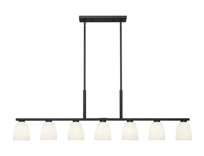 Naya 7 Light Linear Chandelier Matte Black