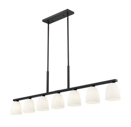 Naya 7 Light Linear Chandelier Matte Black