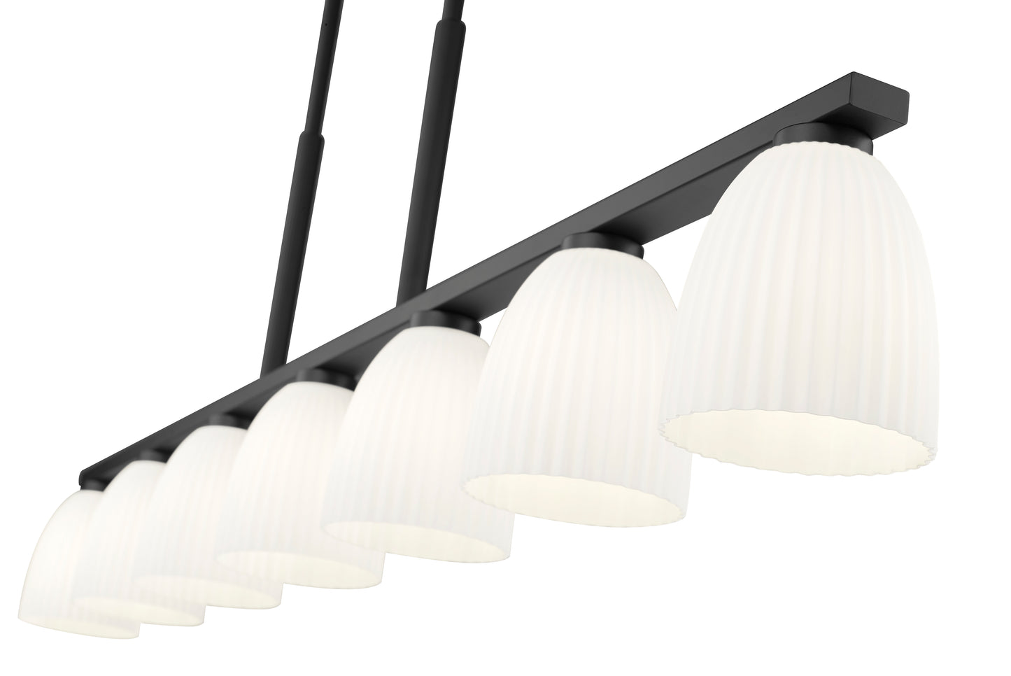 Naya 7 Light Linear Chandelier Matte Black
