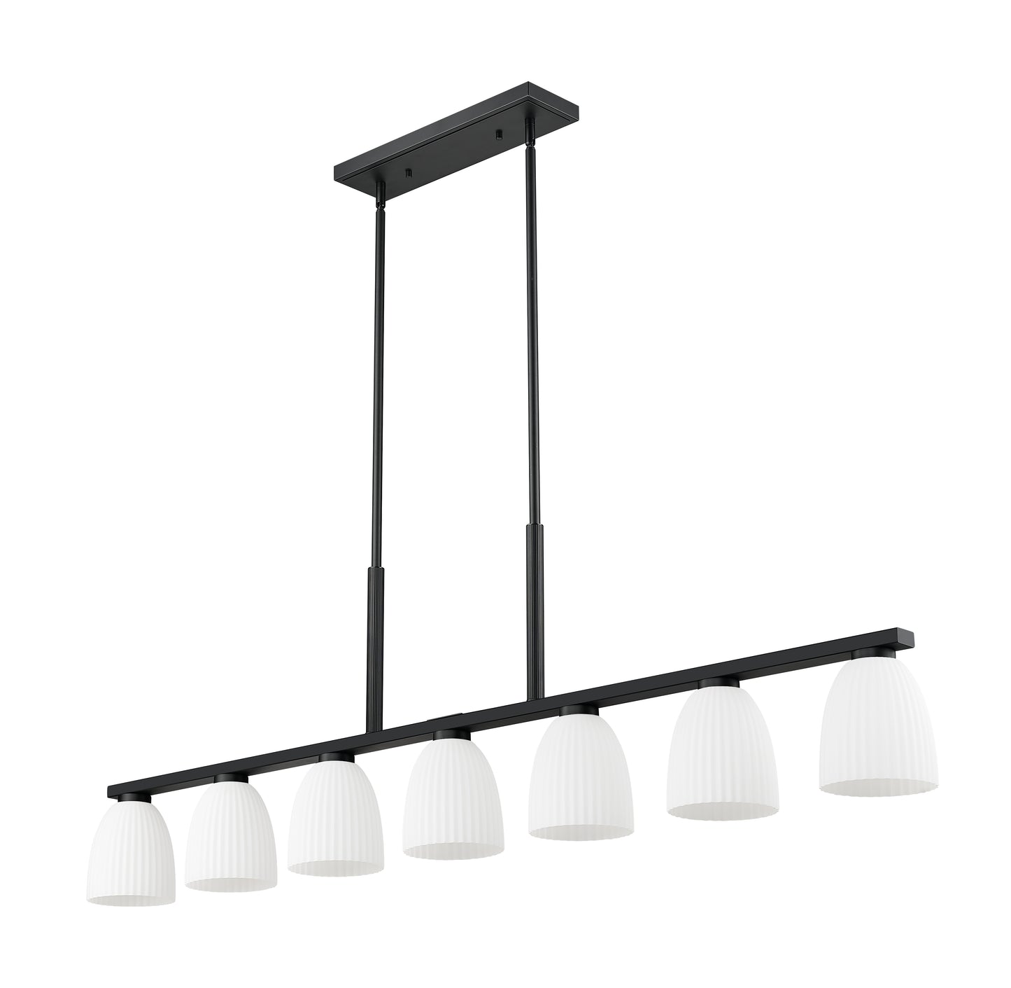 Naya 7 Light Linear Chandelier Matte Black