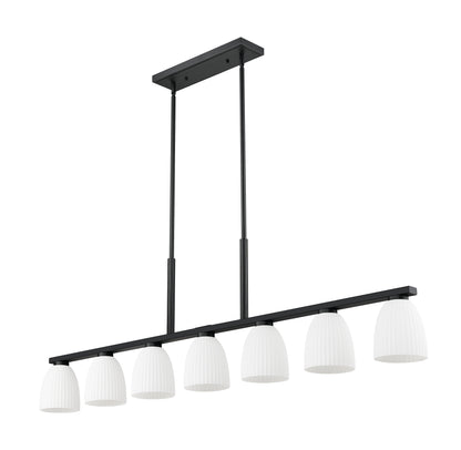 Naya 7 Light Linear Chandelier Matte Black