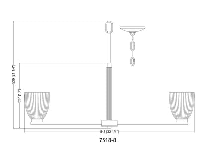 Naya 8 Light Chandelier Modern Gold