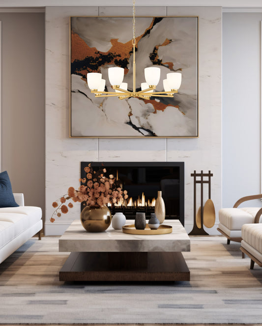 Naya 8 Light Chandelier Modern Gold