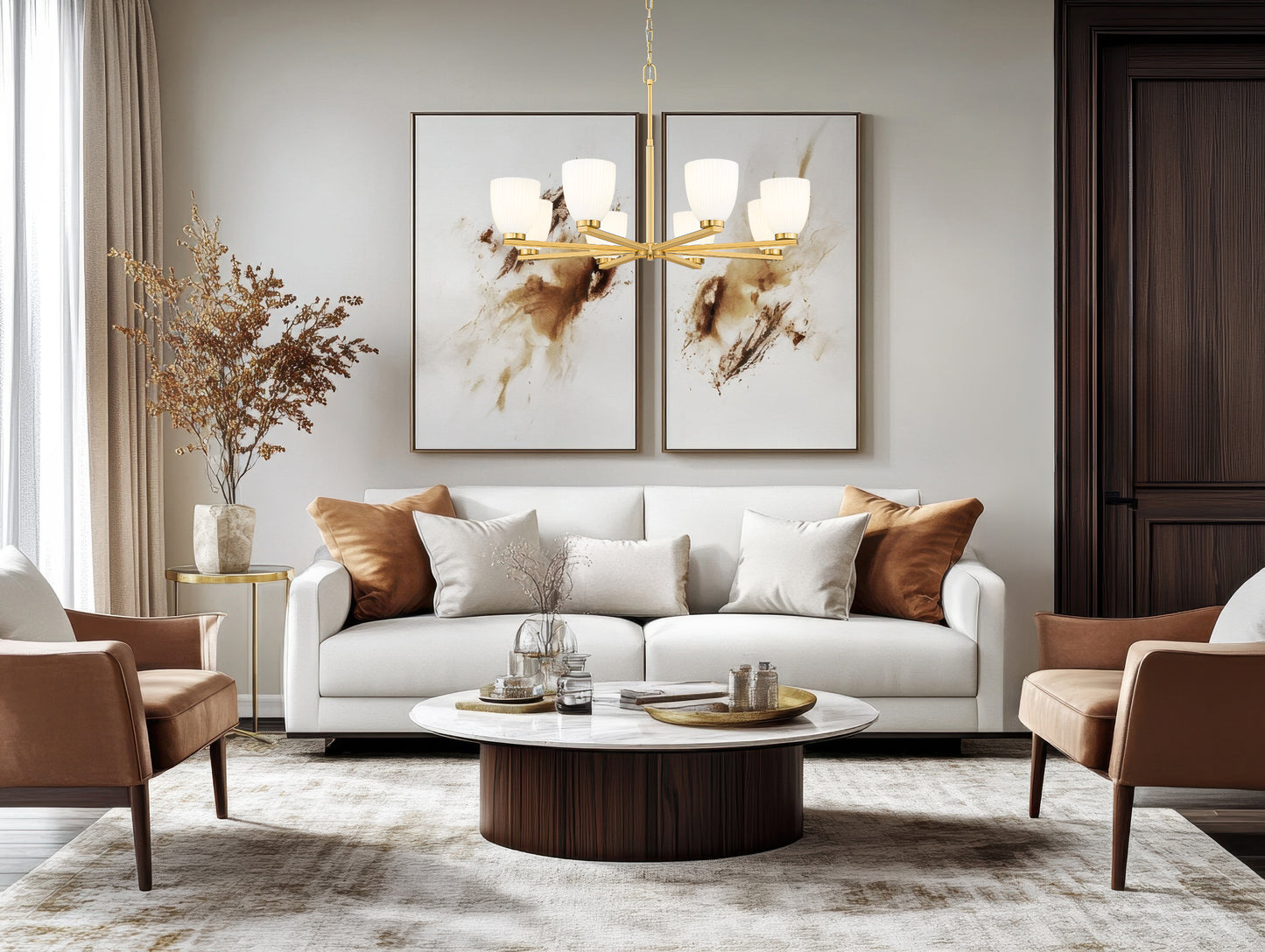 Naya 8 Light Chandelier Modern Gold