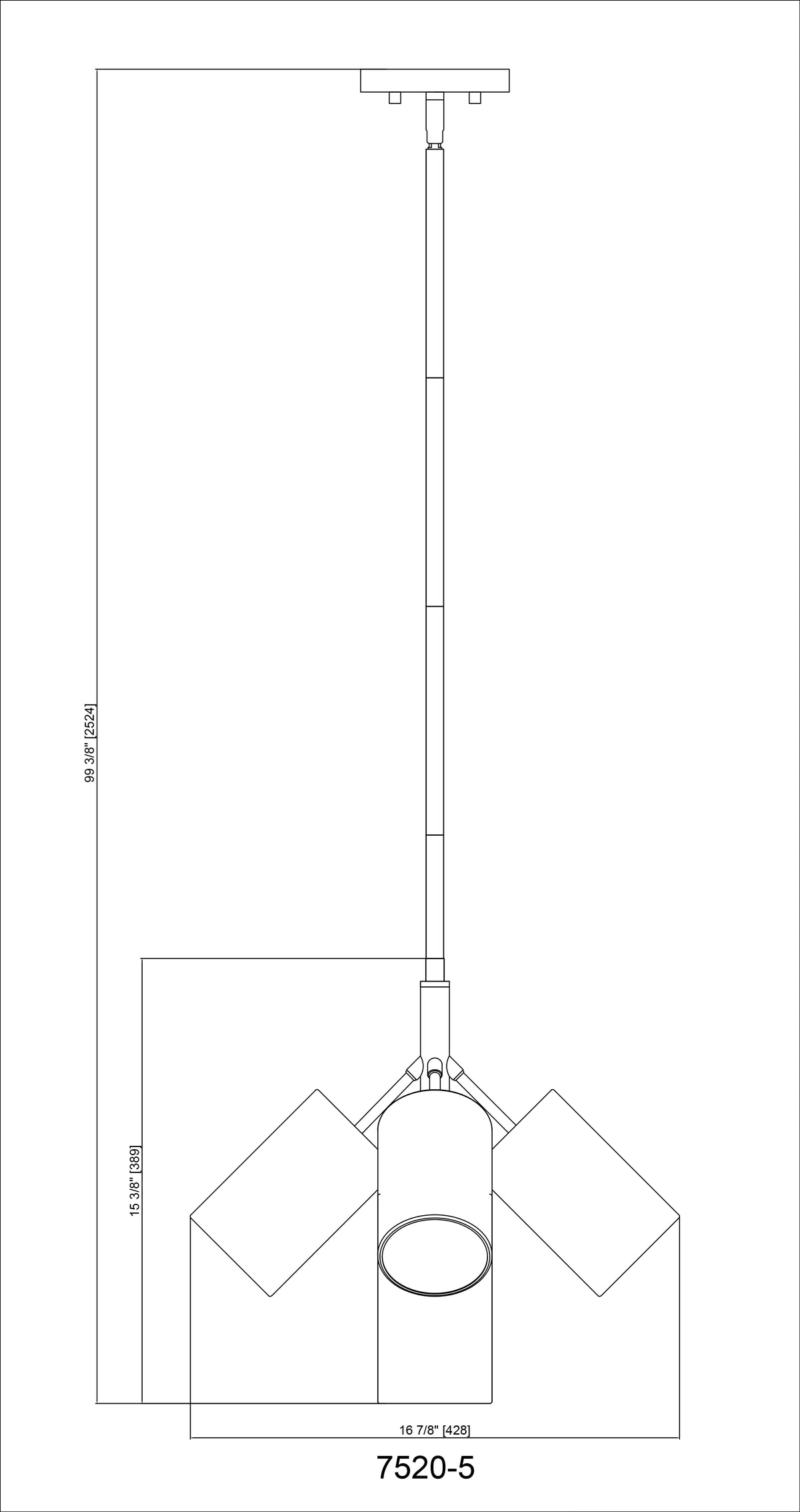 Lumina 5 Light Chandelier Matte Black
