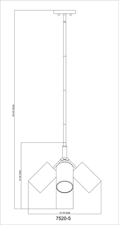 Lumina 5 Light Chandelier Matte Black