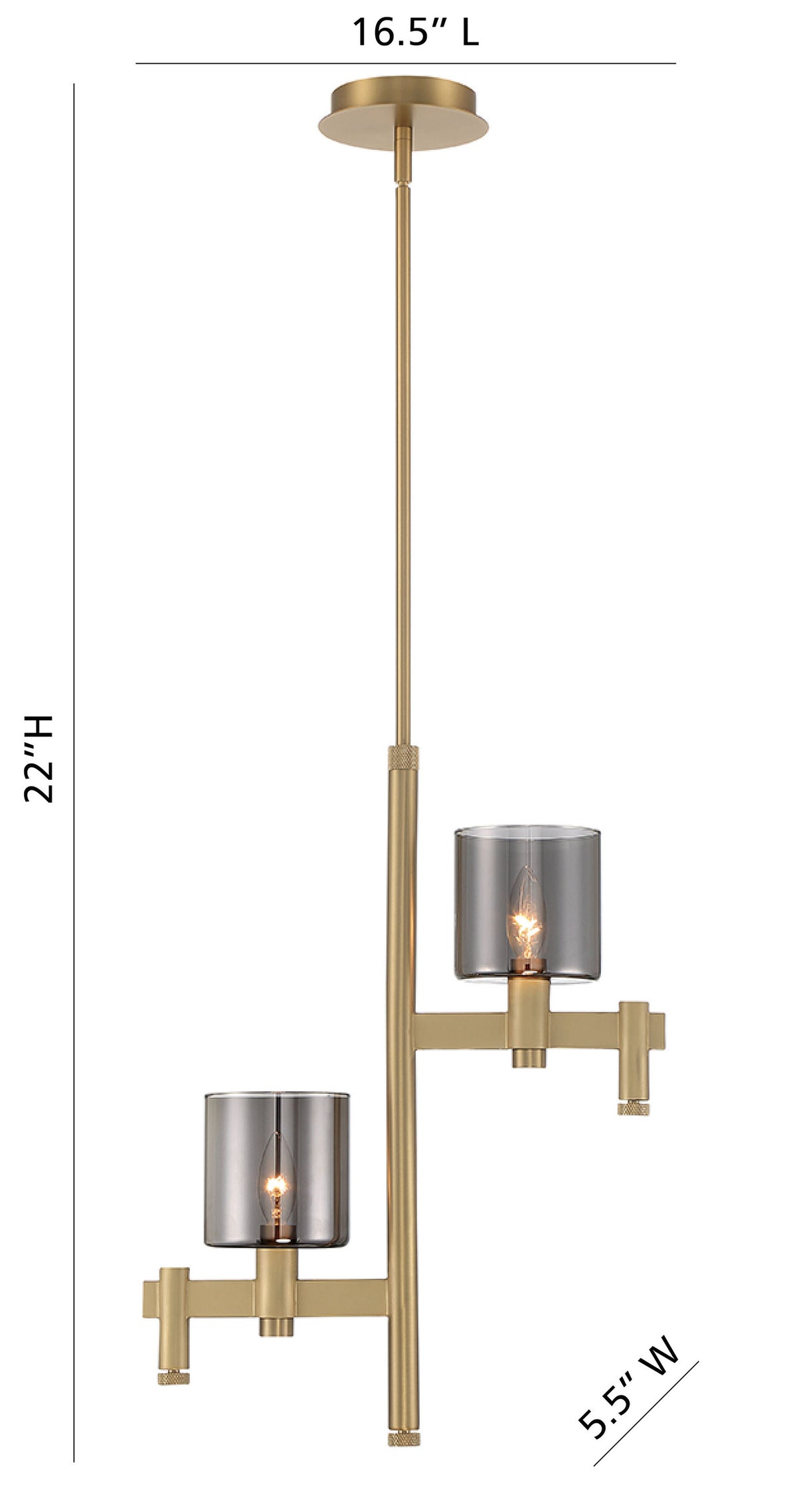Decato 2-Light 22" Pendant Chandelier
