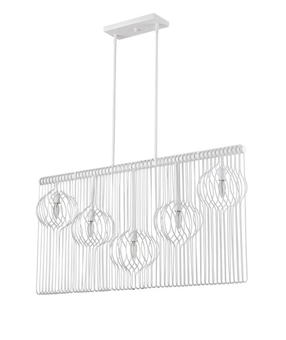 Contour 5 Light Linear Chandelier White