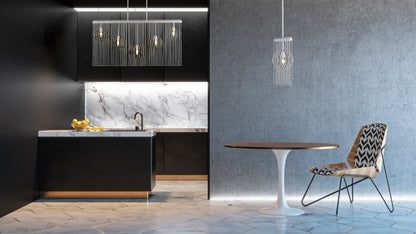 Contour 5 Light Linear Chandelier White