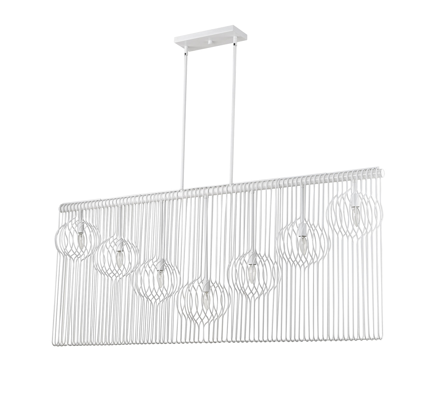 Contour 7 Light Linear Chandelier White