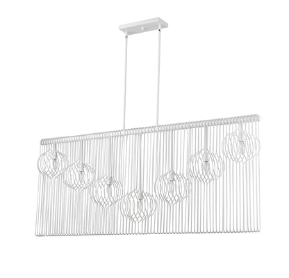 Contour 7 Light Linear Chandelier White