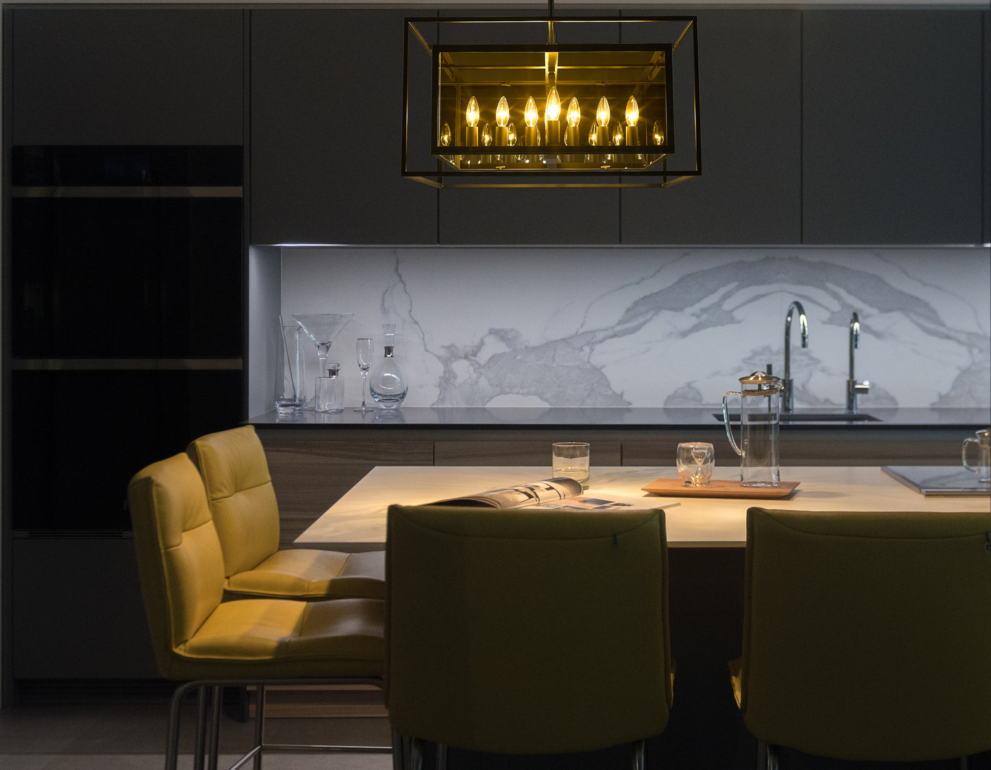 Infinity 12 Light Chandelier Misty Charcoal