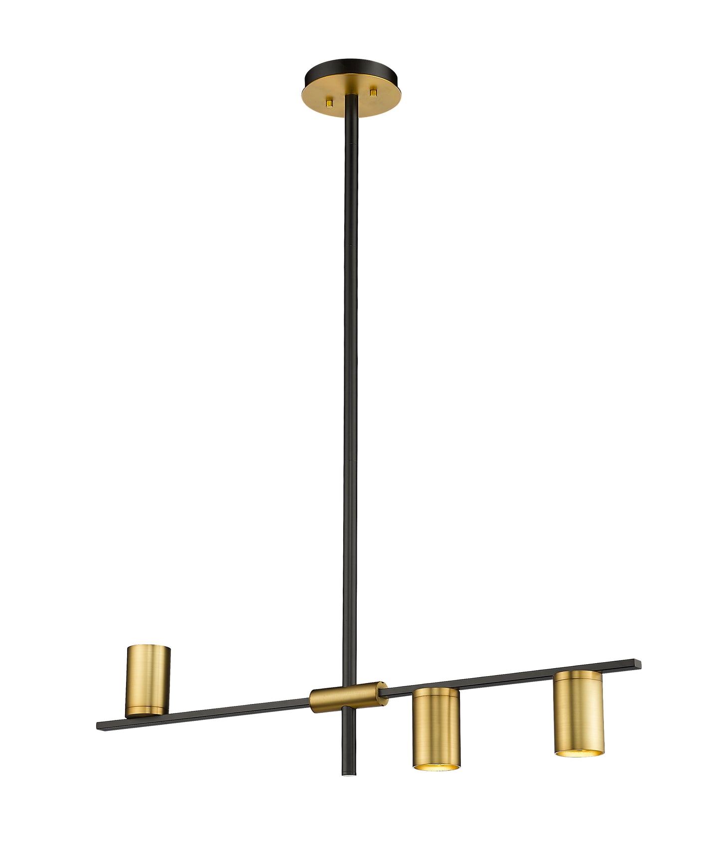 Calumet 3 Light Linear Chandelier Matte Black + Olde Brass