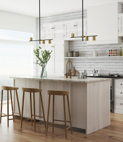 Calumet 3 Light Linear Chandelier Matte Black + Olde Brass