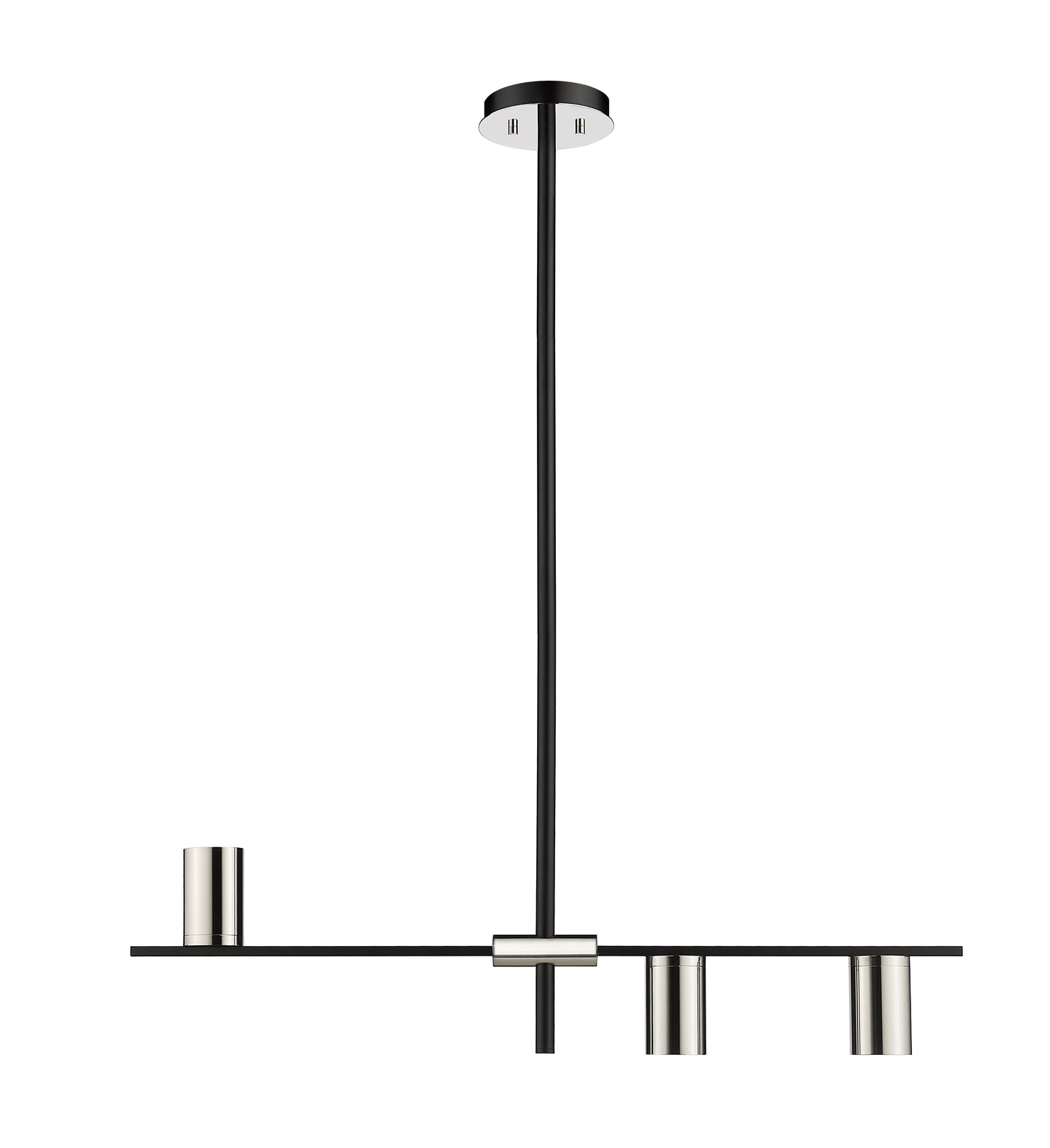 Calumet GU10 3 Light Linear Chandelier Matte Black + Polished Nickel