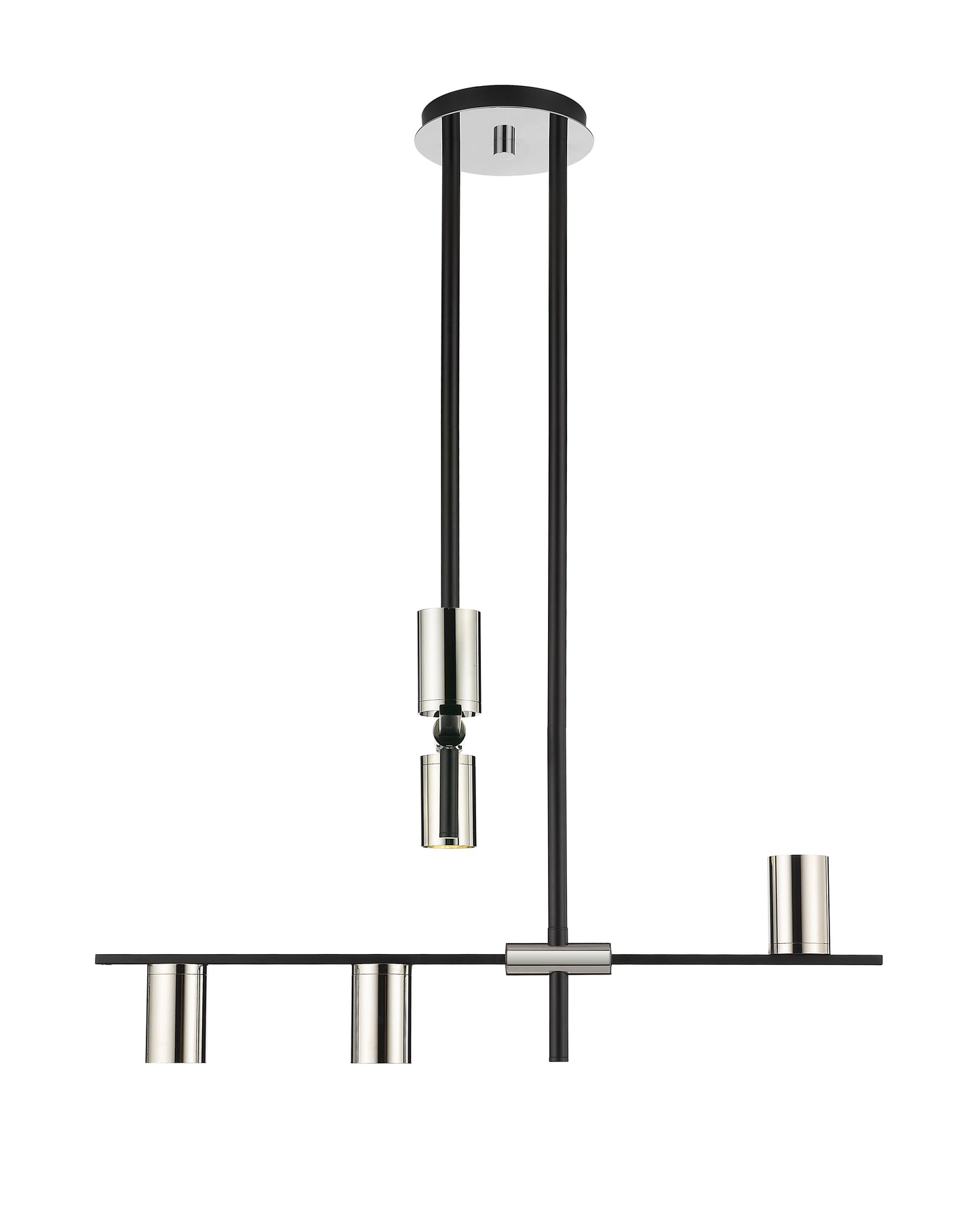 Calumet GU10 5 Light Chandelier Matte Black + Polished Nickel