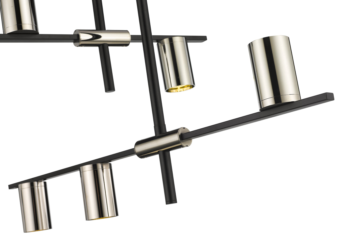 Calumet GU10 5 Light Chandelier Matte Black + Polished Nickel