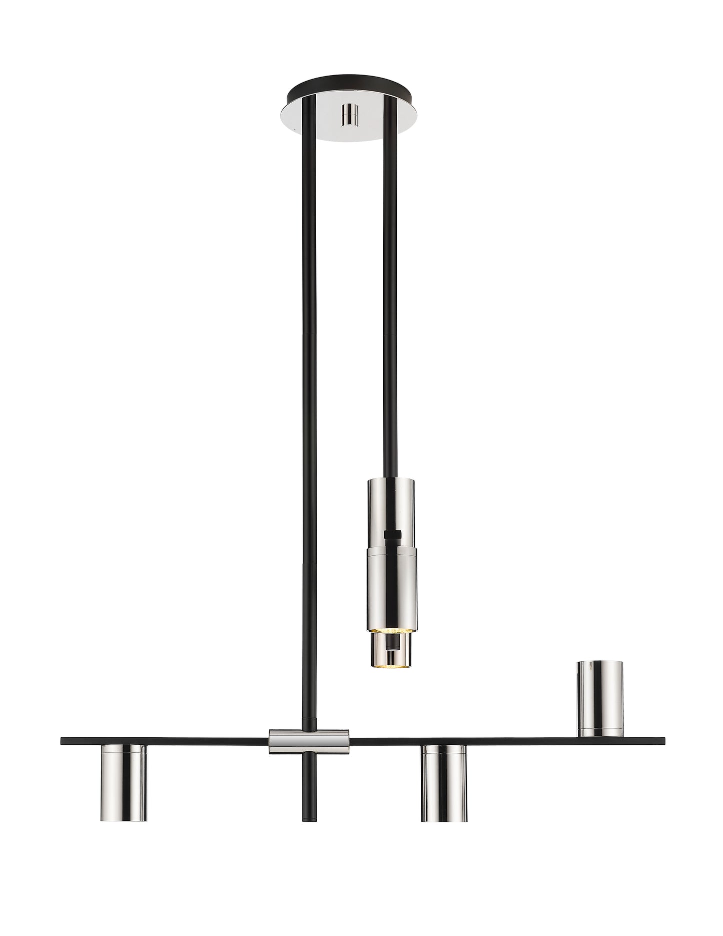 Calumet GU10 6 Light Chandelier Matte Black + Polished Nickel