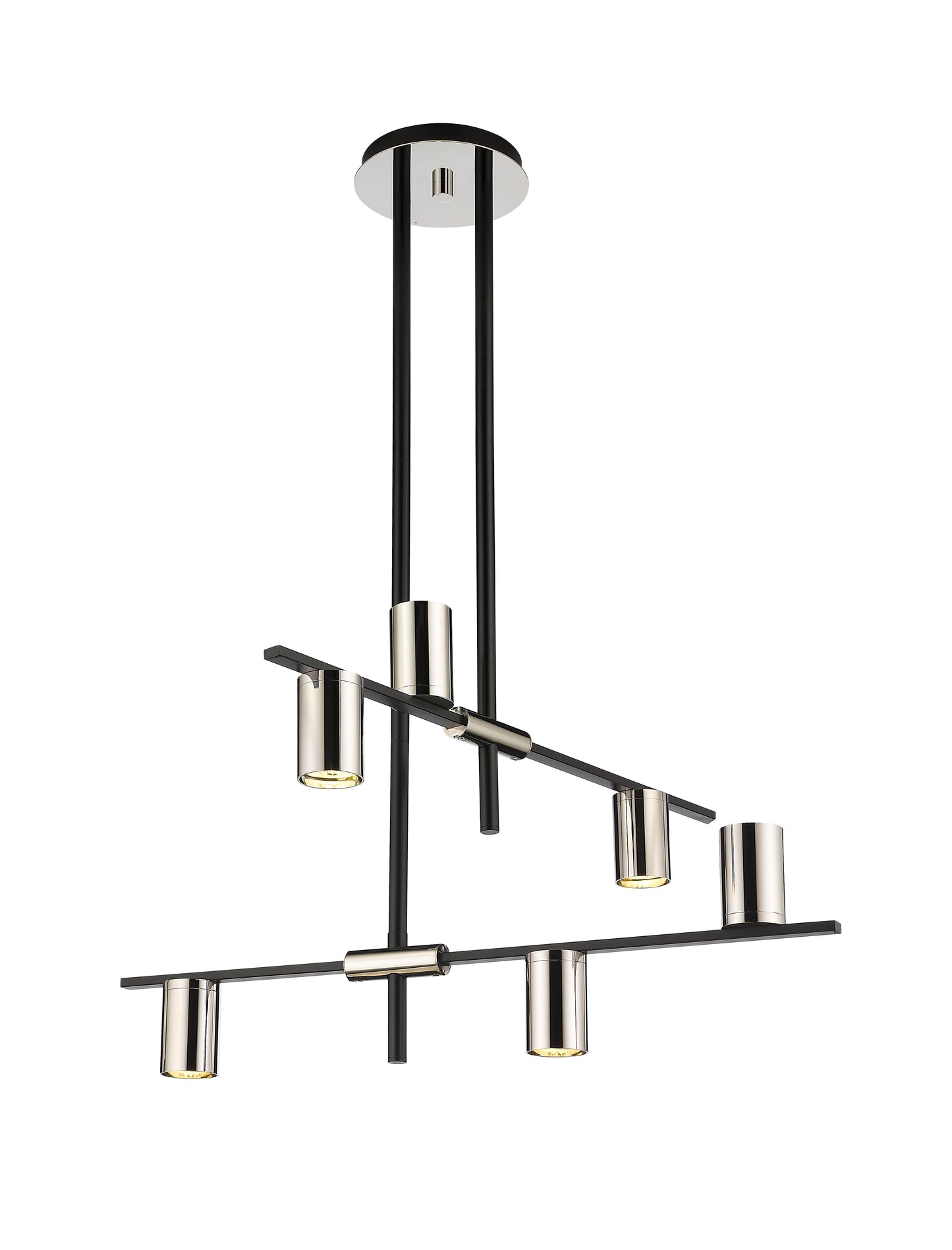 Calumet GU10 6 Light Chandelier Matte Black + Polished Nickel