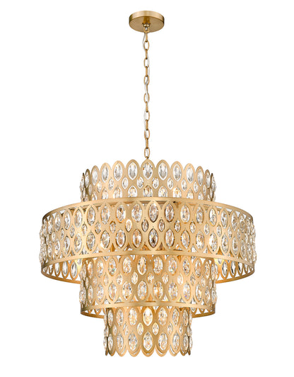 Dealey 13 Light Chandelier Heirloom Brass