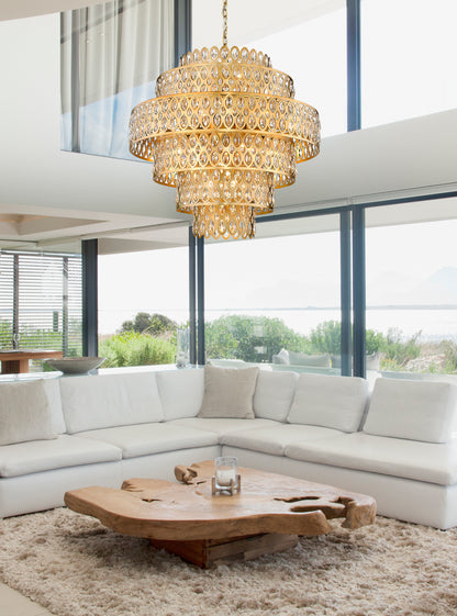 Dealey 17 Light Chandelier Heirloom Brass