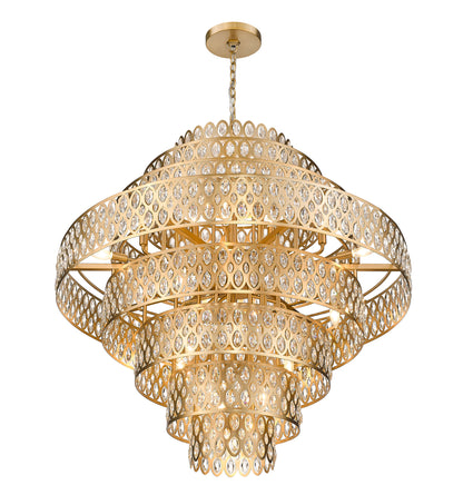 Dealey 25 Light Chandelier Heirloom Brass