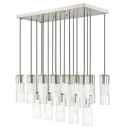Alton 17 Light Linear Chandelier Brushed Nickel