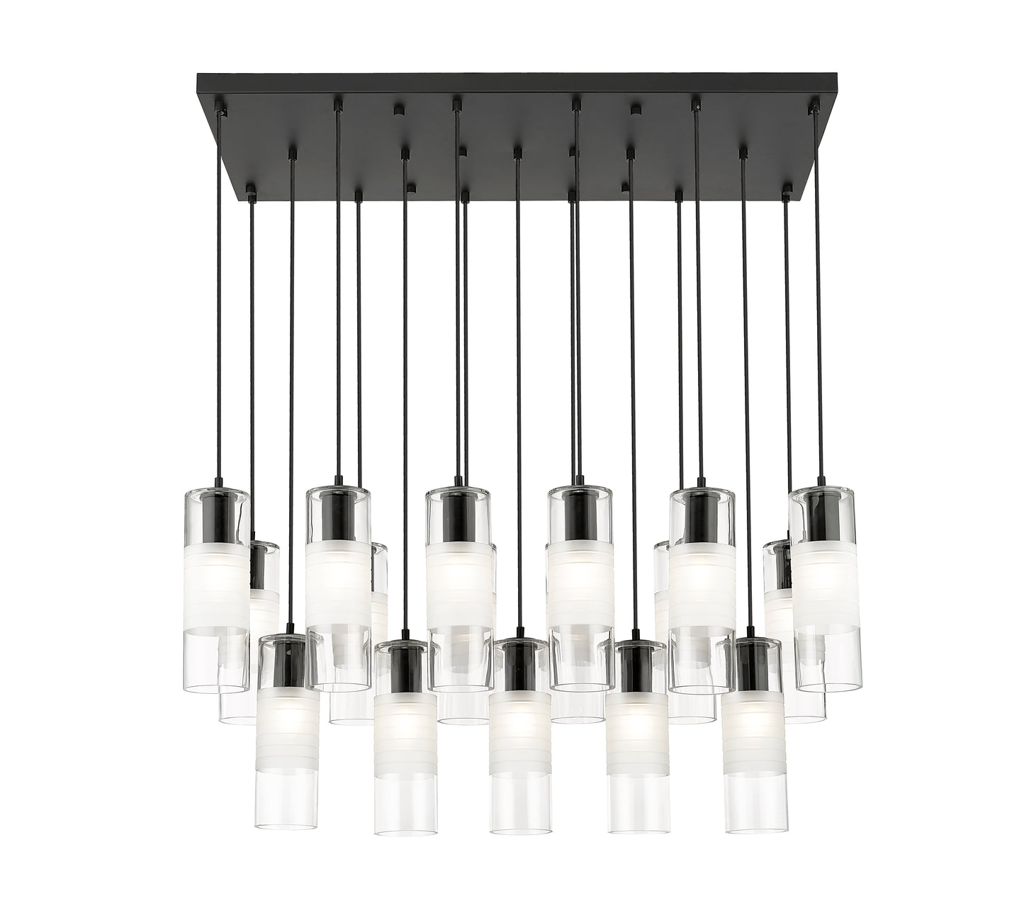 Alton 17 Light Linear Chandelier Matte Black