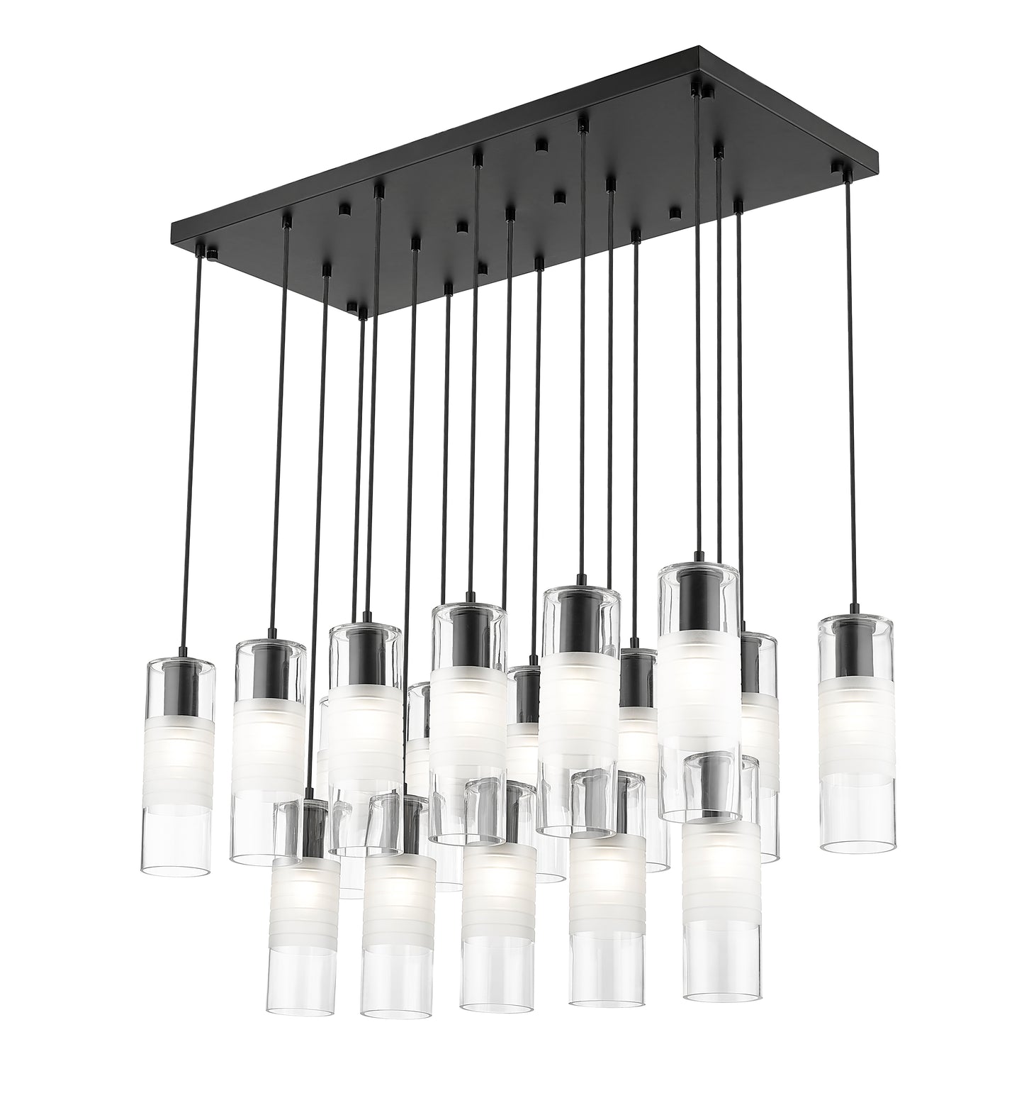 Alton 17 Light Linear Chandelier Matte Black