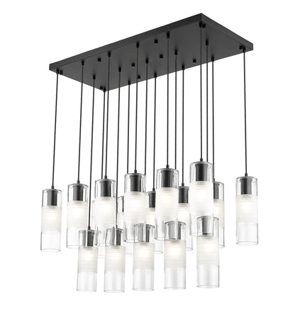 Alton 17 Light Linear Chandelier Matte Black