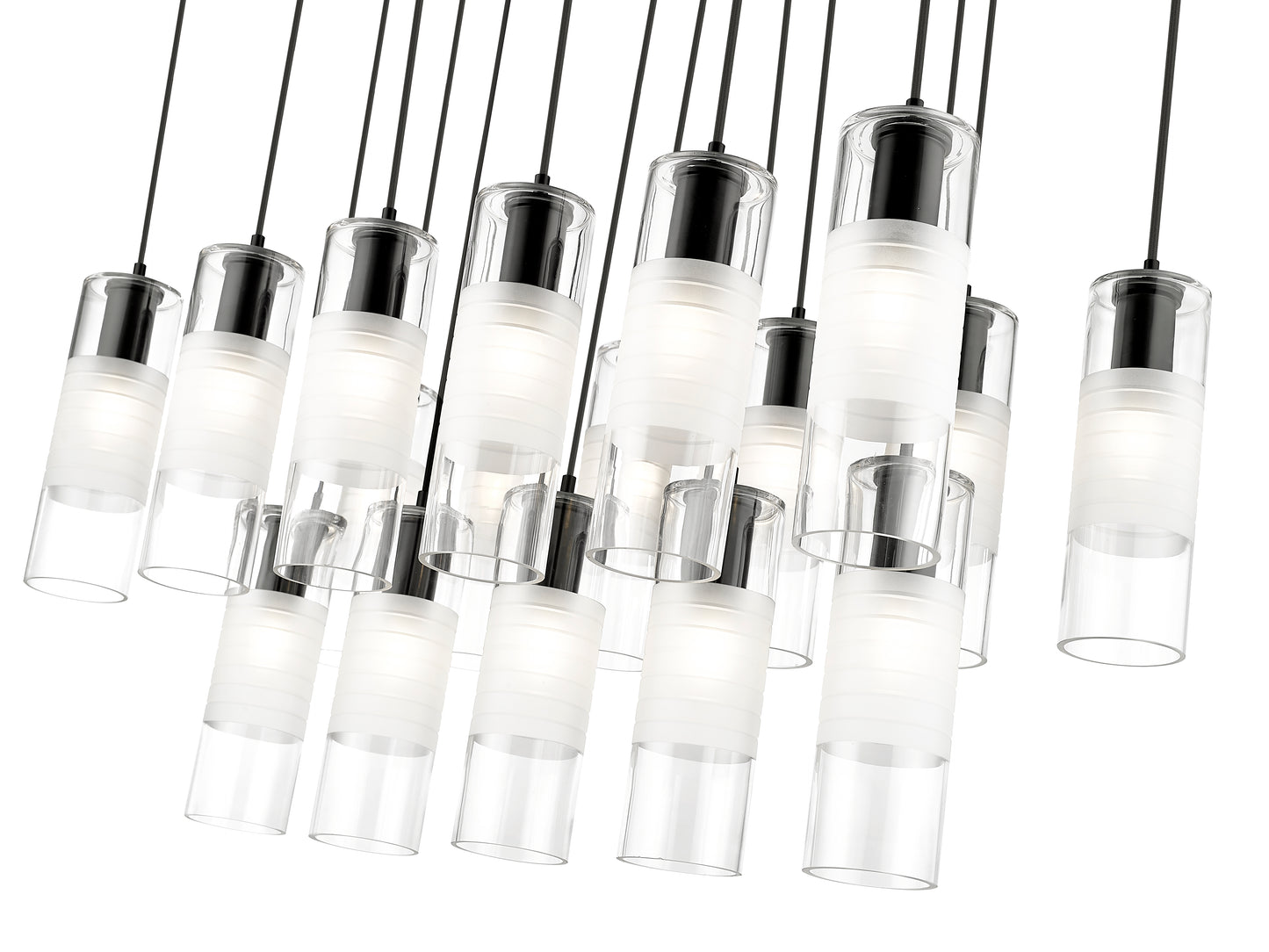 Alton 17 Light Linear Chandelier Matte Black