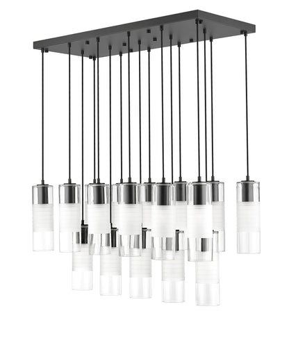 Alton 17 Light Linear Chandelier Matte Black