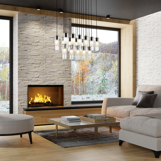 Alton 17 Light Linear Chandelier Matte Black