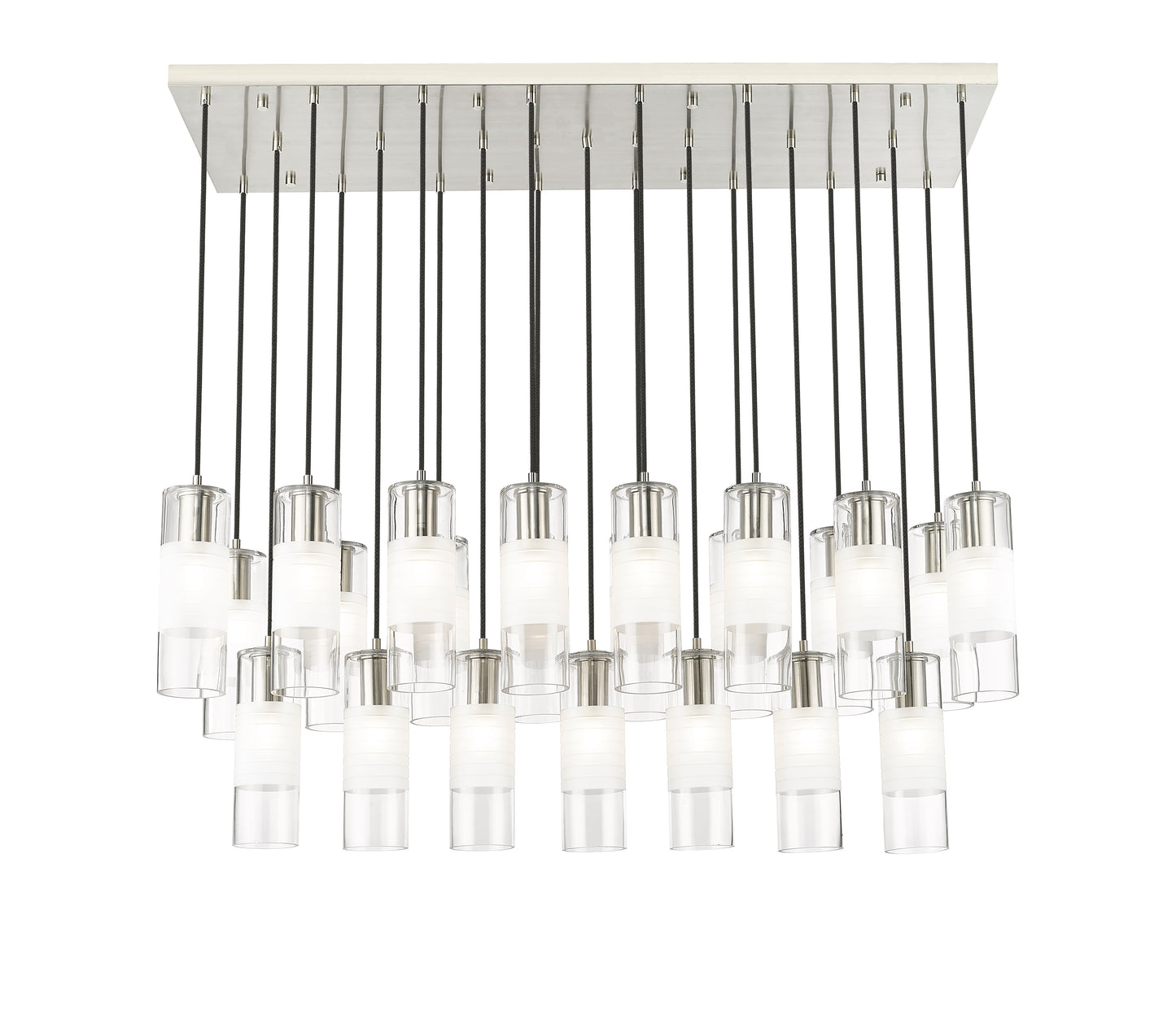 Alton 23 Light Linear Chandelier Brushed Nickel