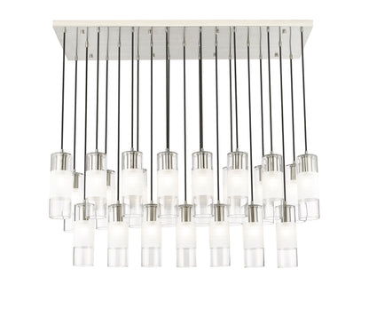 Alton 23 Light Linear Chandelier Brushed Nickel
