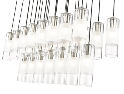 Alton 23 Light Linear Chandelier Brushed Nickel
