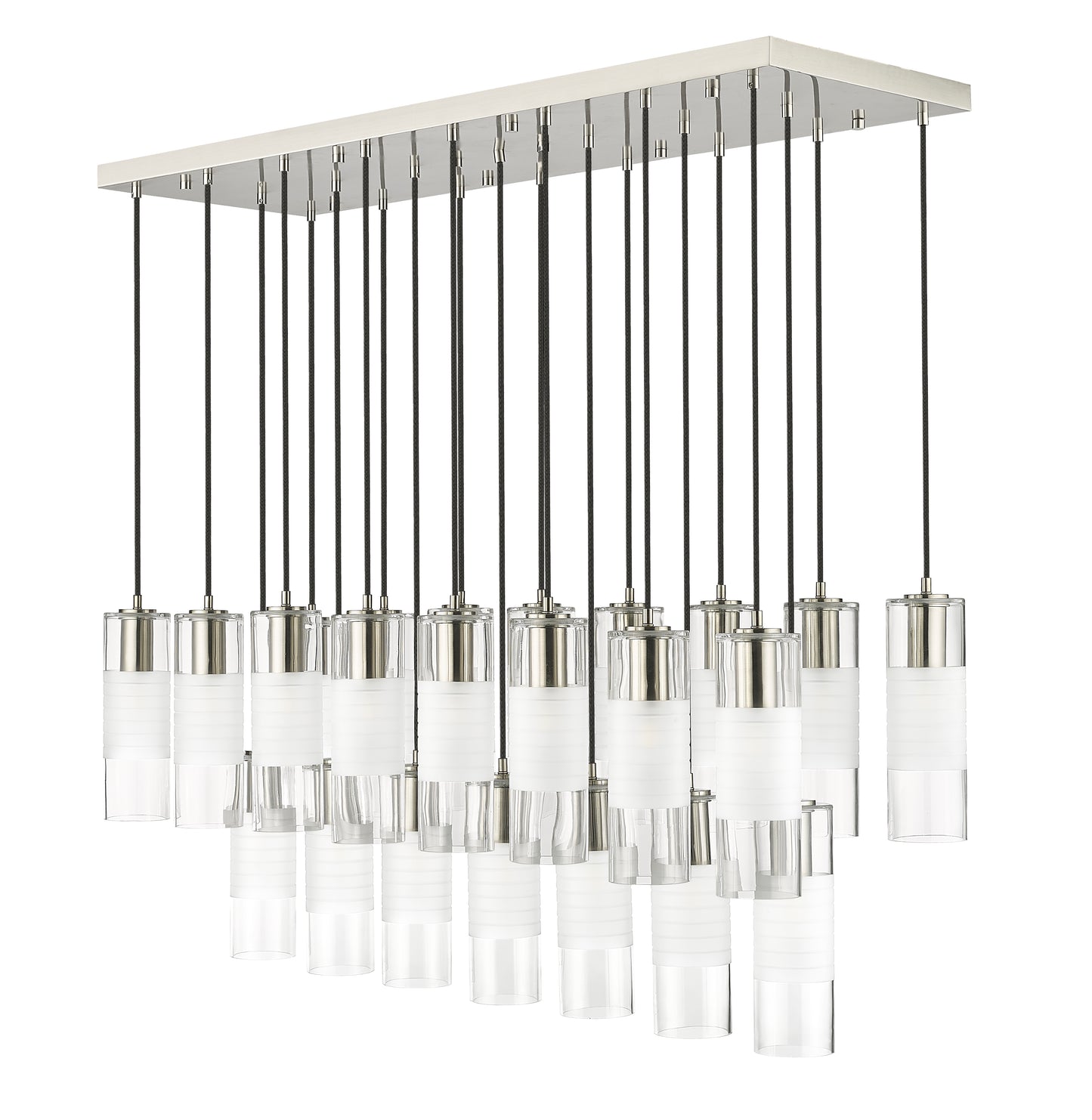 Alton 23 Light Linear Chandelier Brushed Nickel