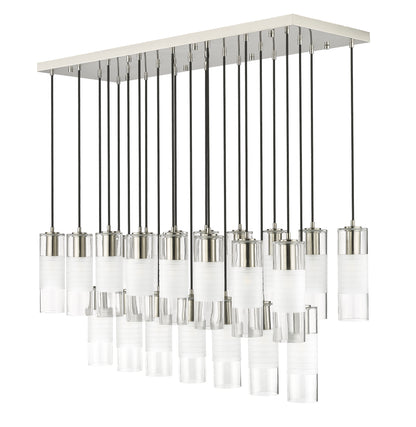 Alton 23 Light Linear Chandelier Brushed Nickel